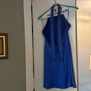 Royal blue mini backless dress